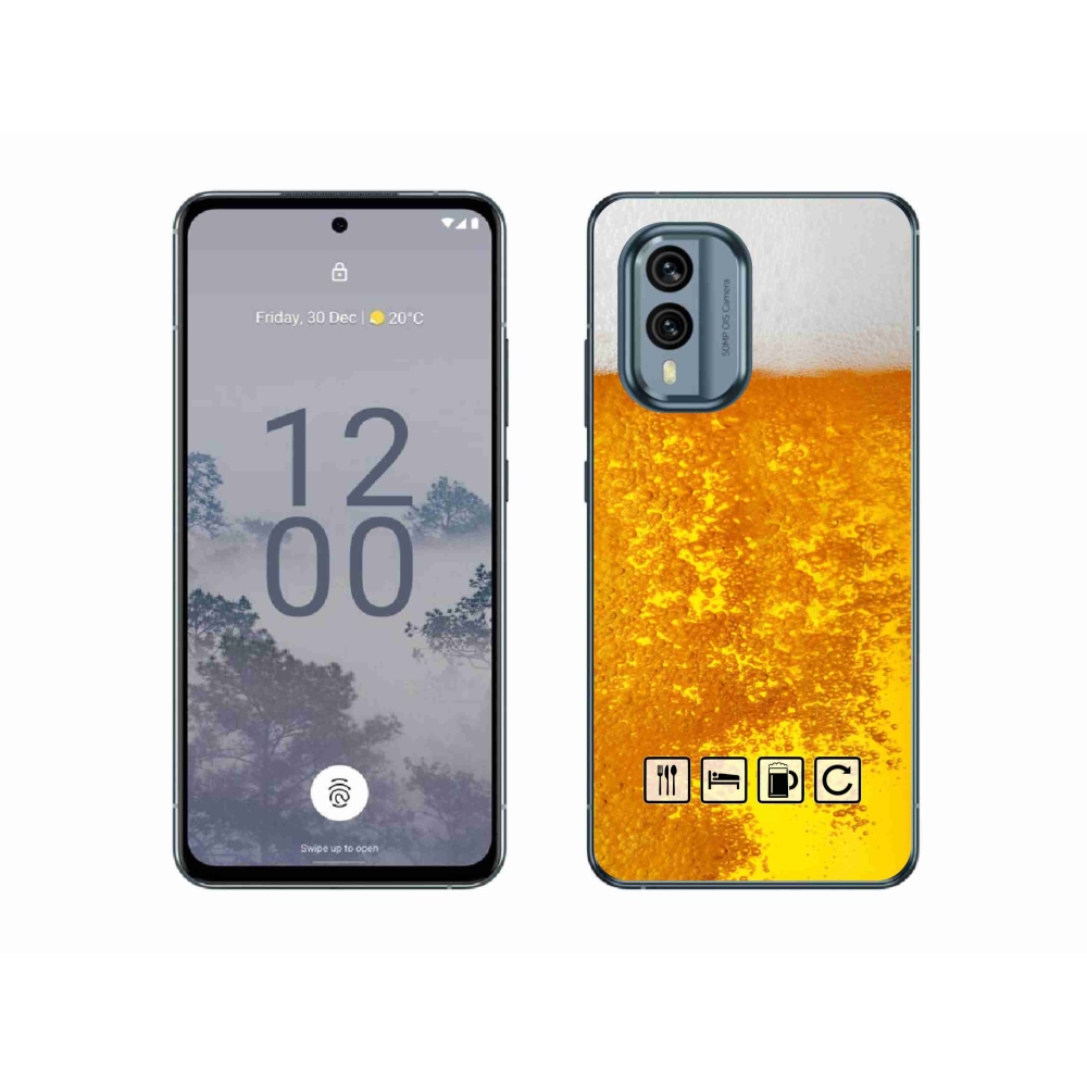 Gélový kryt mmCase na Nokia X30 5G - pivný motív 3