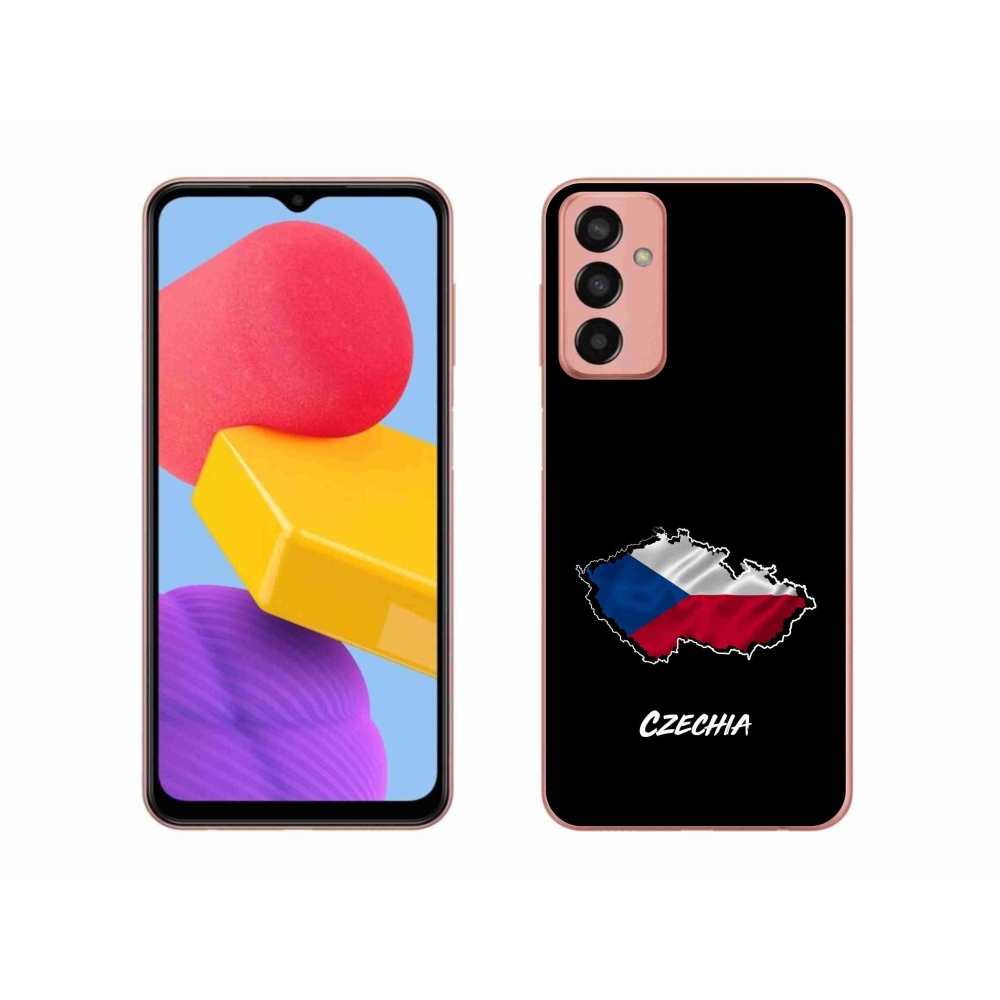 Gélový kryt mmCase na Samsung Galaxy M13 - Czechia čierne pozadie