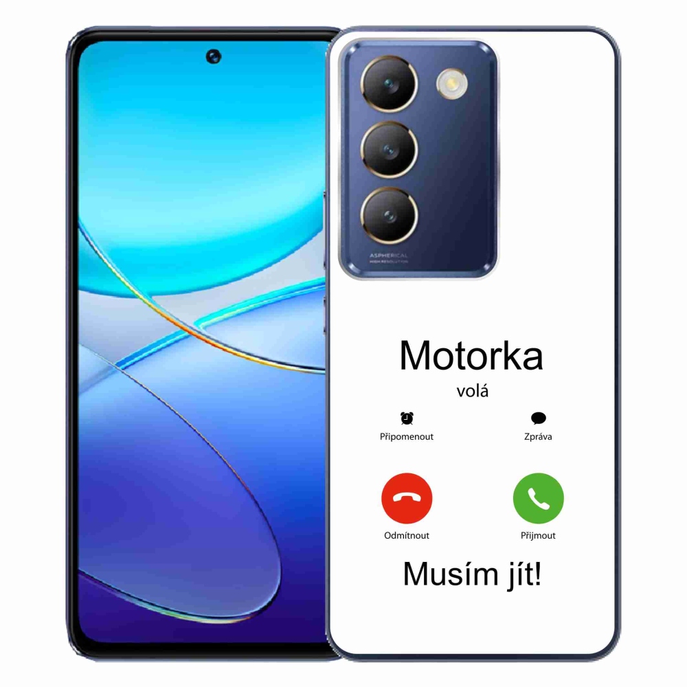 Gélový kryt mmCase na Vivo V40 SE 4G/5G - motorka volá biele pozadie