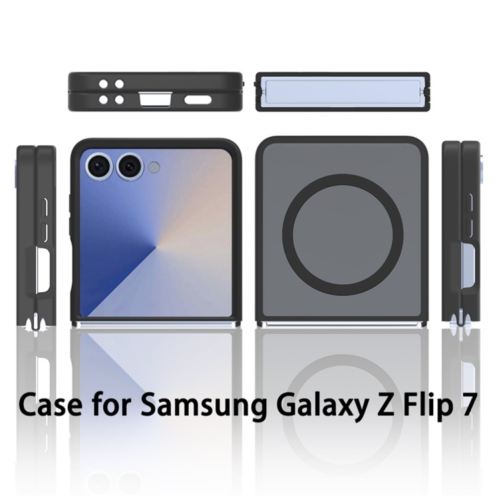 Skin gélový obal s pevným chrbtom a podporou MagSafe na Samsung Galaxy Z Flip7 5G - čierny