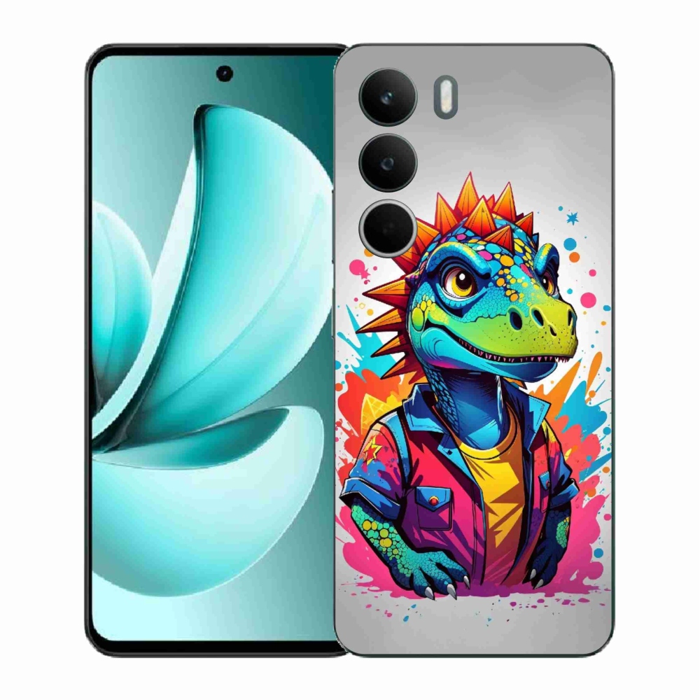 Gélový kryt mmCase na Realme C71 - farebný dinosaurus