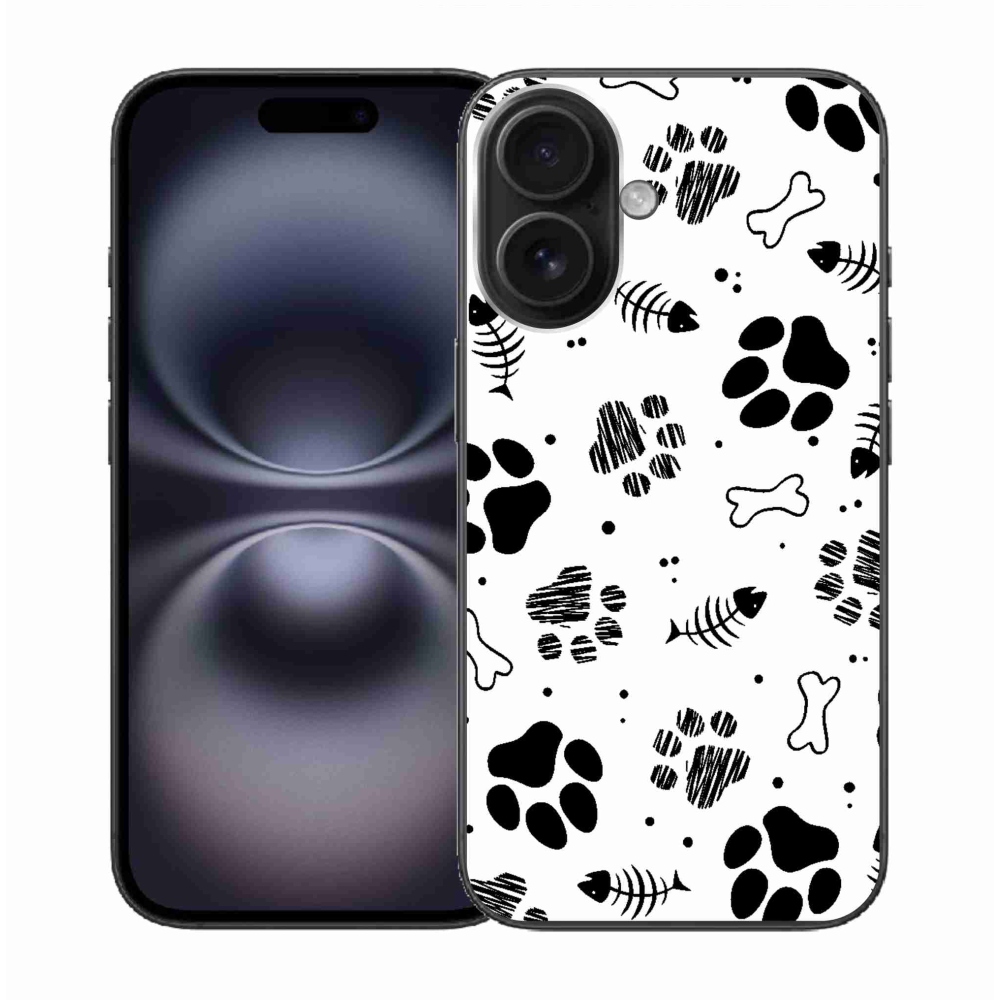 Gélový kryt mmCase na iPhone 16 - psie labky 1