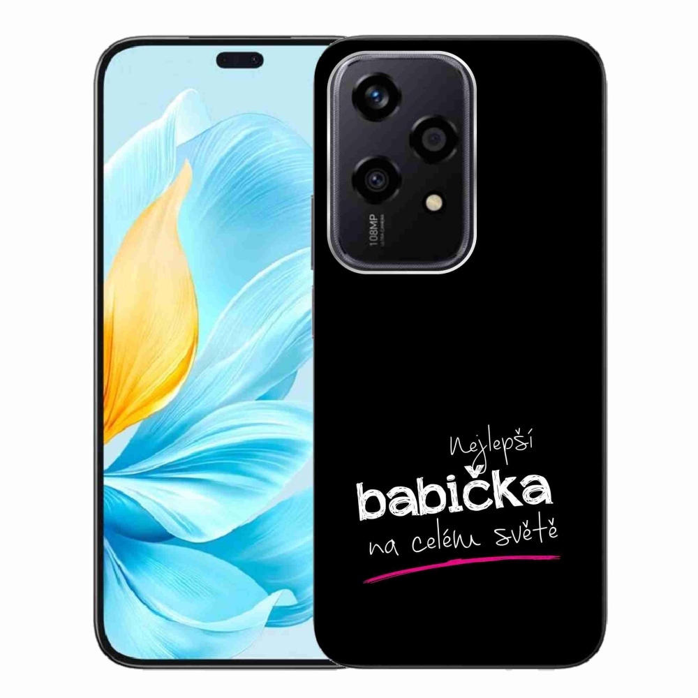 Gélový kryt mmCase na Honor 200 Lite 5G - najlepšia babička 4 čierne pozadie