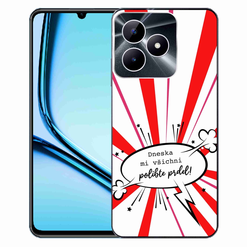 Gélový kryt mmCase na Realme Note 50 - vtipný text 15 biele pozadie