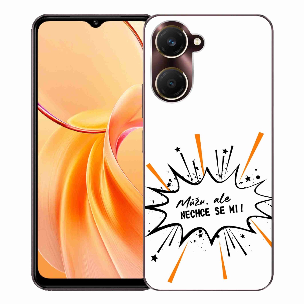 Gélový kryt mmCase na Vivo Y28s 5G - vtipný text 11 biele pozadie
