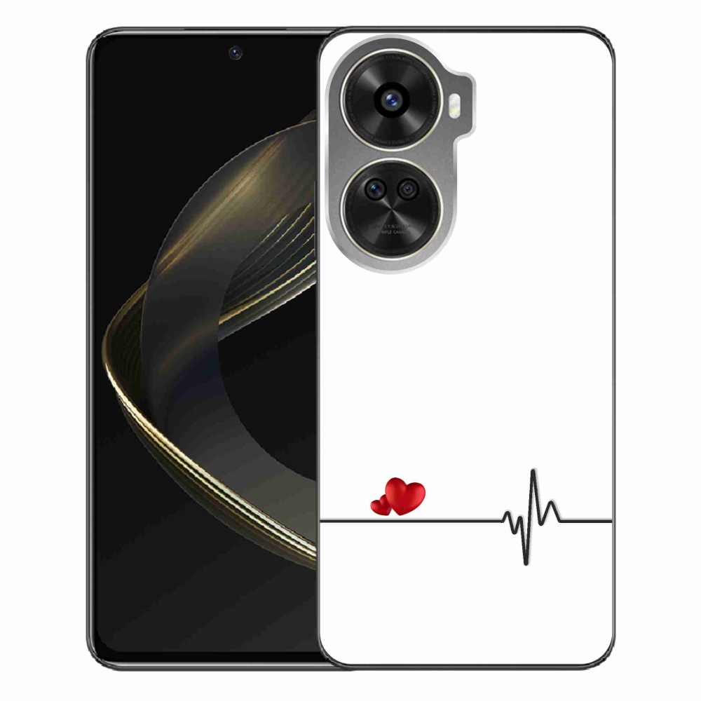 Gélový kryt mmCase na Huawei Nova 12 SE - srdce a tep biele pozadie