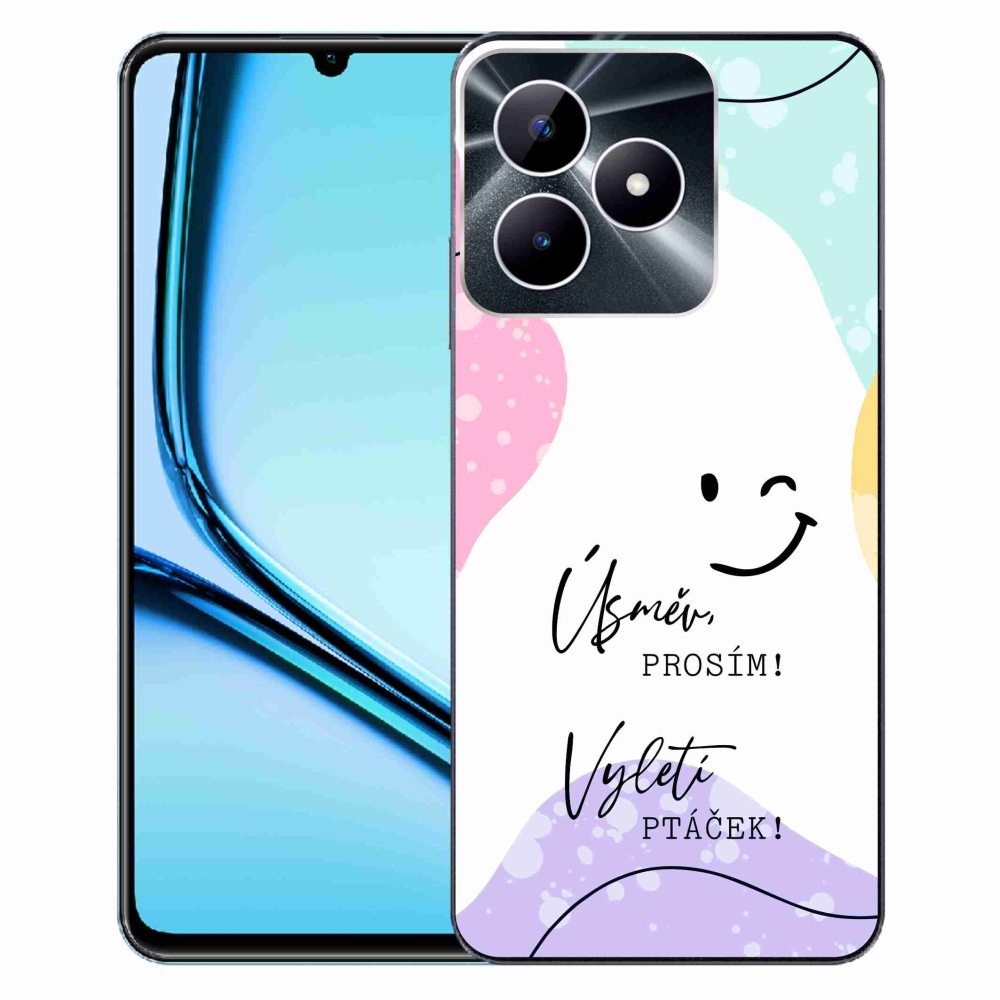 Gélový kryt mmCase na Realme Note 50 - vtipný text 4 biele pozadie
