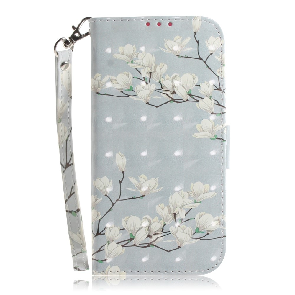 Print knižkové puzdro na Xiaomi Redmi 12 4G/5G - biele kvety