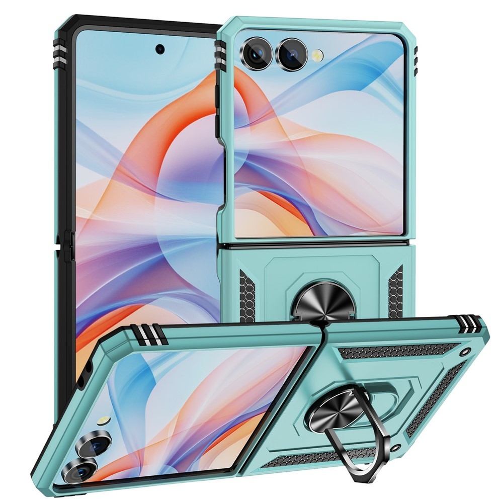 Ring odolný kryt na Samsung Galaxy Z Flip7 5G - modrozelený