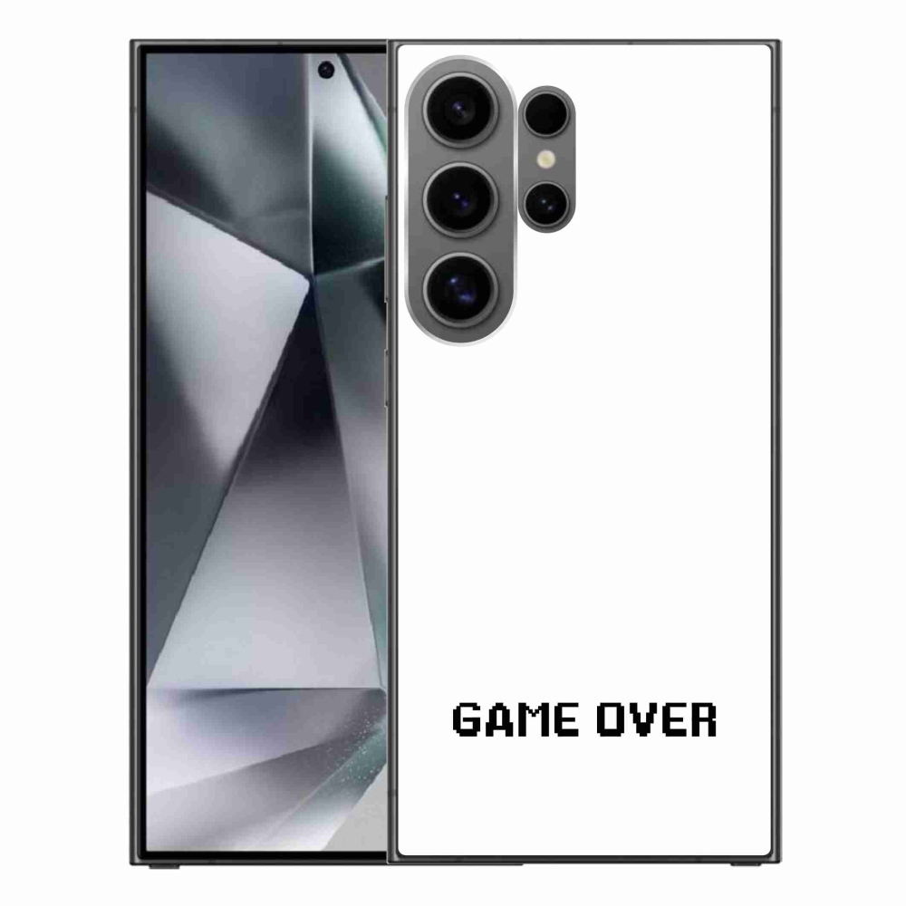 Gélový kryt mmCase na Samsung Galaxy S24 Ultra - game over biele pozadie