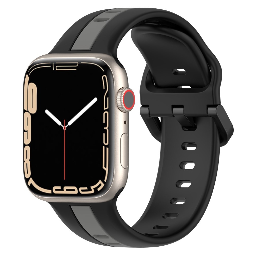 Strap silikónový remienok na Apple Watch Ultra/Ultra 2 49mm/SE/SE 2022/2023 44mm/9/8/7 45mm/6/5/4 44mm/3/2/1 42 mm - čierny/sivý
