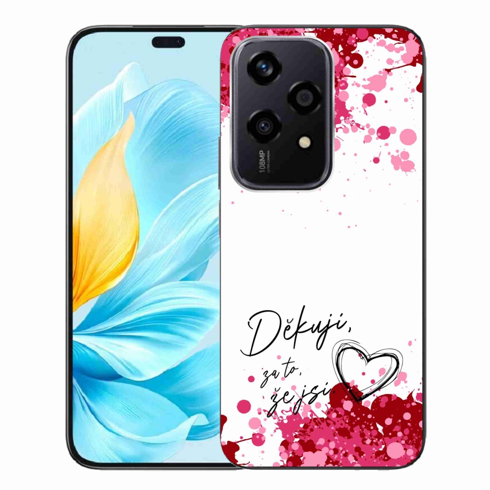 Gélový kryt mmCase na Honor 200 Lite 5G - zamilovaný text 2 biele pozadie