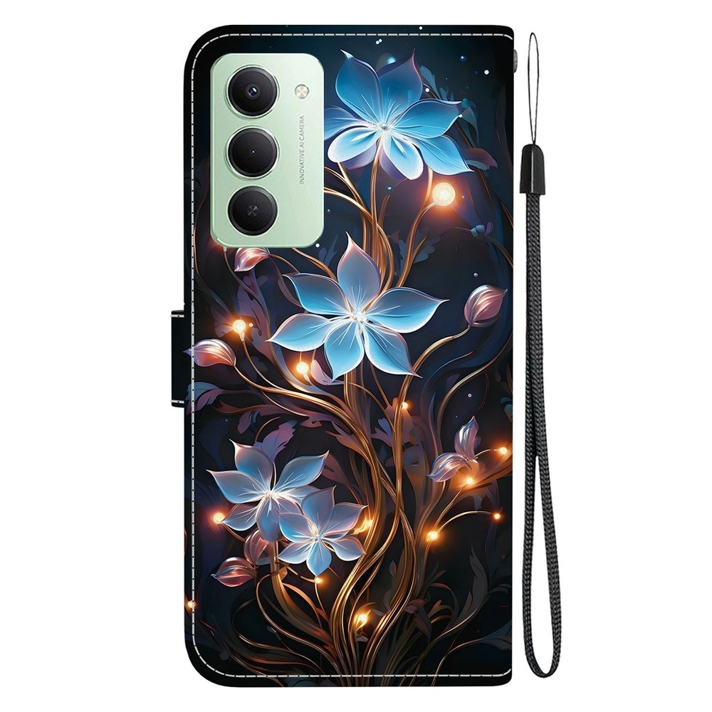 Versatile knižkové púzdro na Xiaomi Redmi 15 4G (171mm) - modré kvety