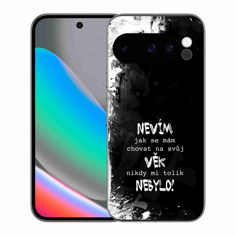 Gélový kryt mmCase na Google Pixel 10 Pro - vtipný text 14 čierne pozadie