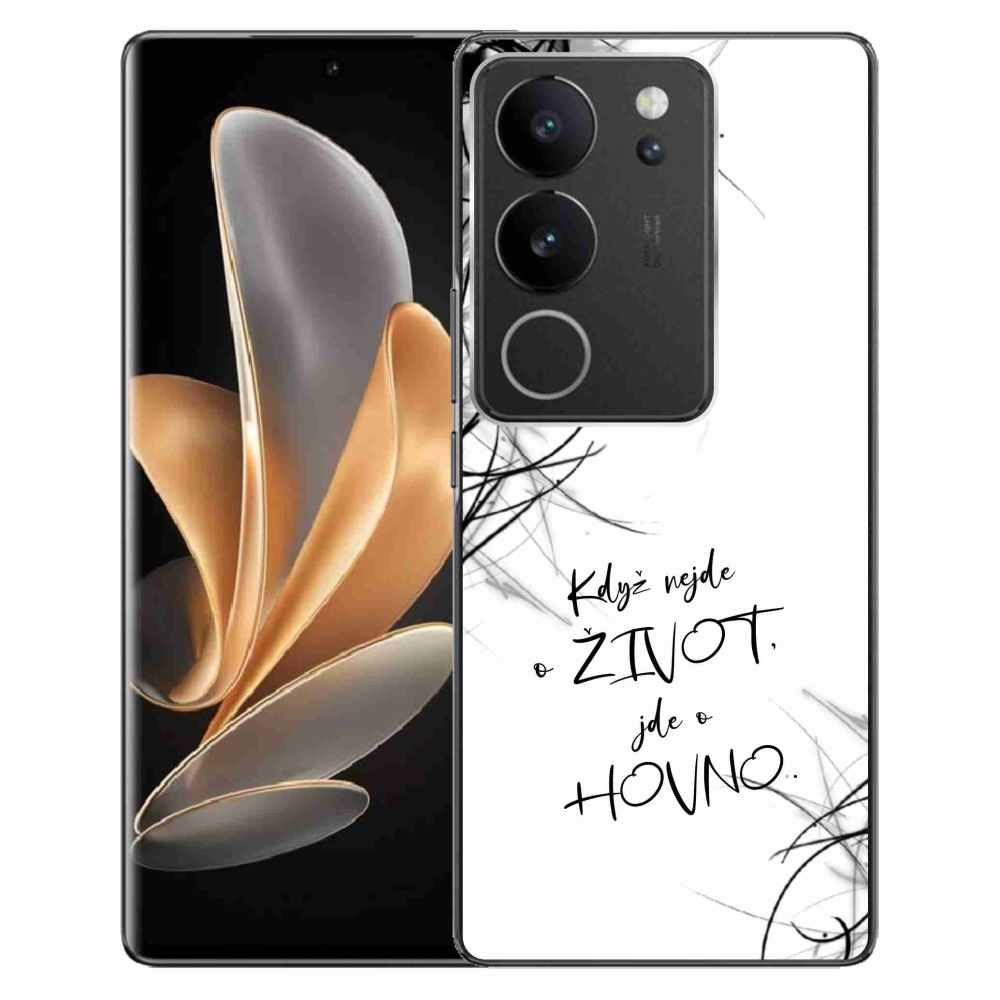 Gélový kryt mmCase na Vivo V29 5G - vtipný text 16 biele pozadie