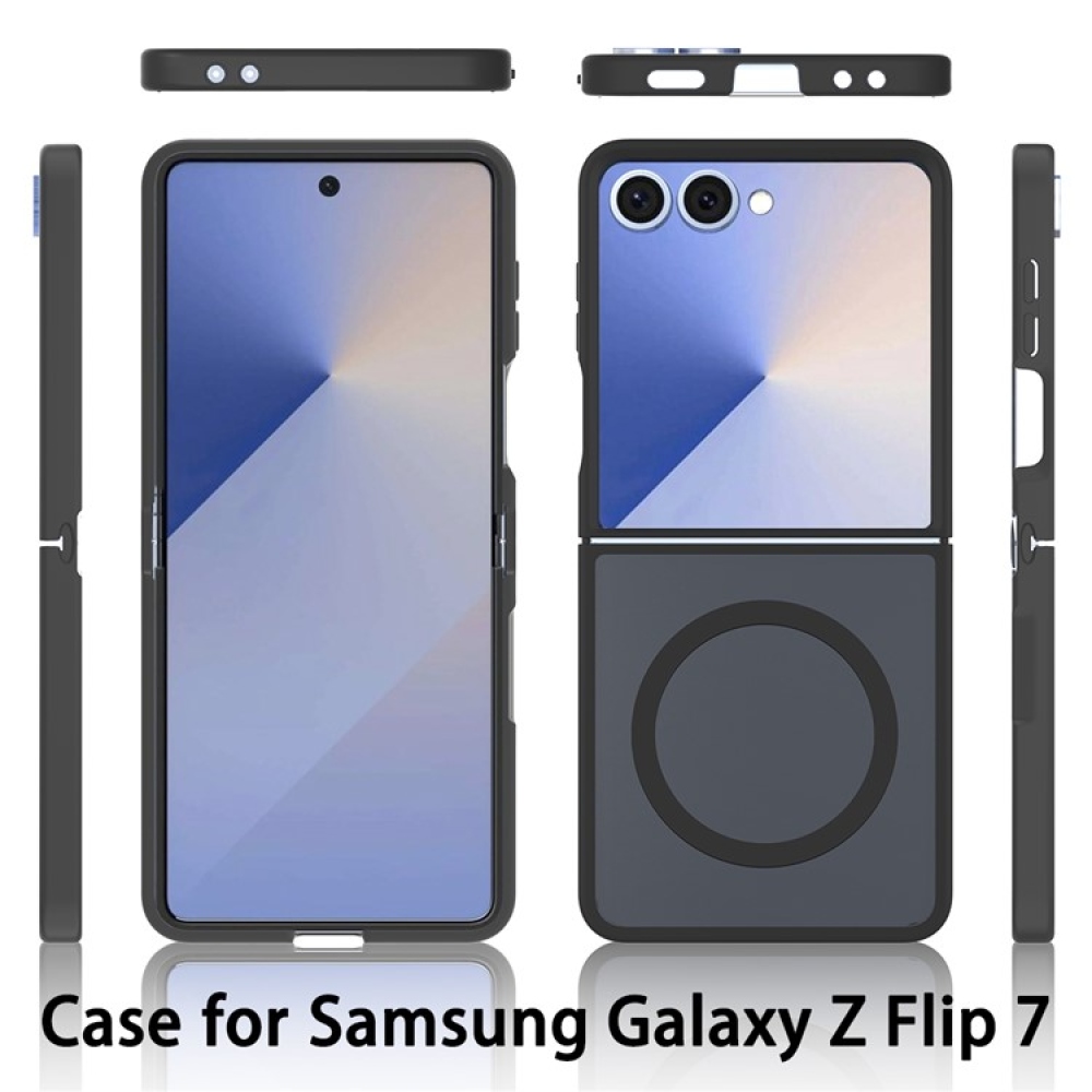 Skin gélový obal s pevným chrbtom a podporou MagSafe na Samsung Galaxy Z Flip7 5G - čierny