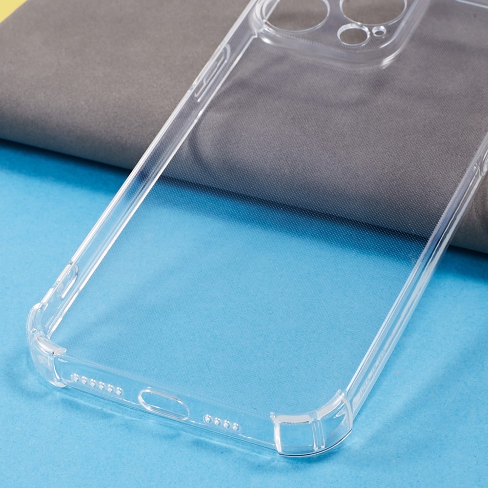 Priehľadný gélový obal so zosilnenými rohmi na iPhone 15 Pro Max - priehľadný