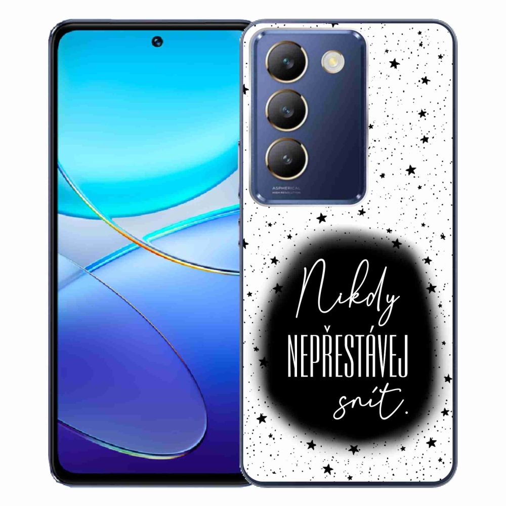 Gélový kryt mmCase na Vivo V40 SE 4G/5G - citát 1 čiernobiele pozadie