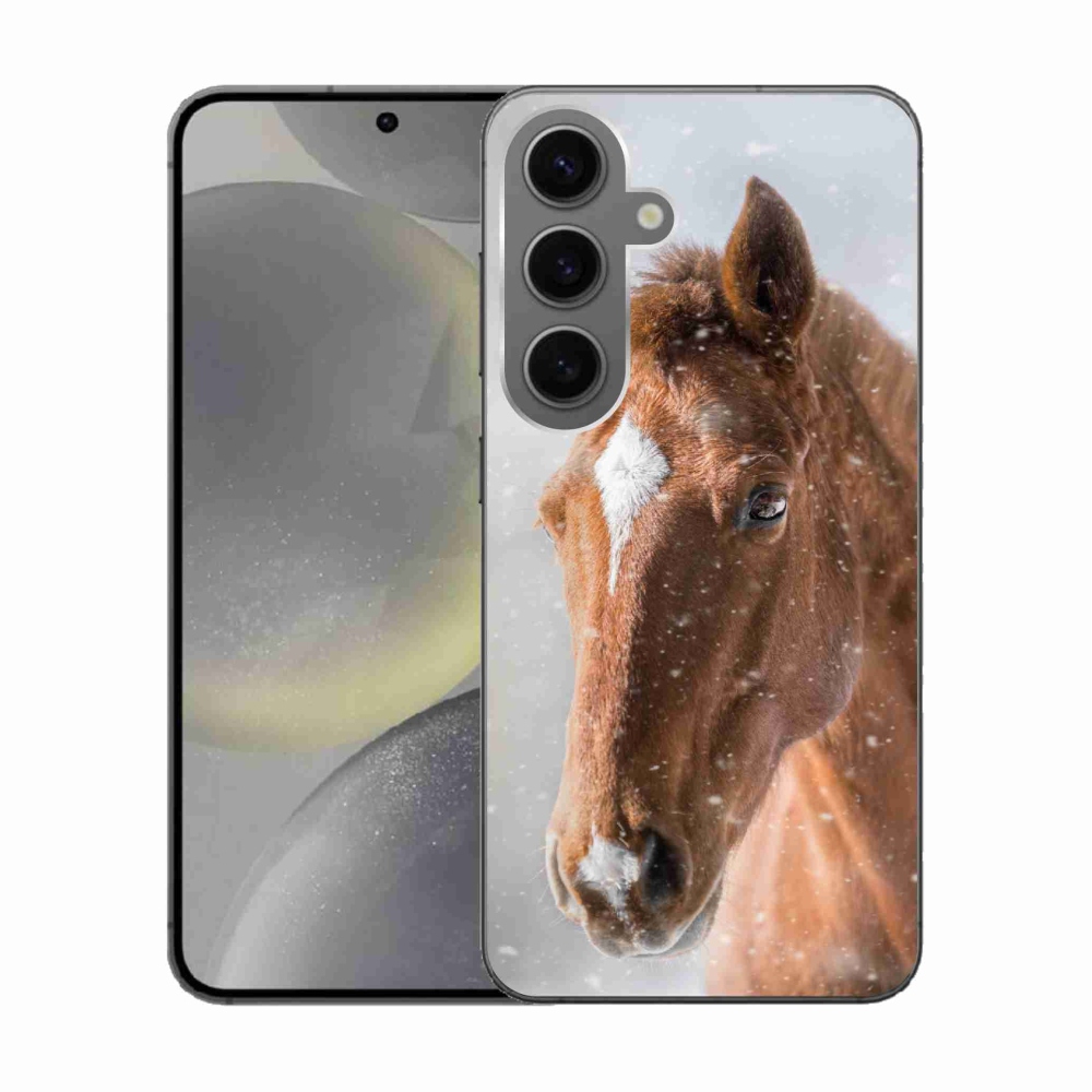 Gélový kryt mmCase na Samsung Galaxy S24 - hnedý kôň 2
