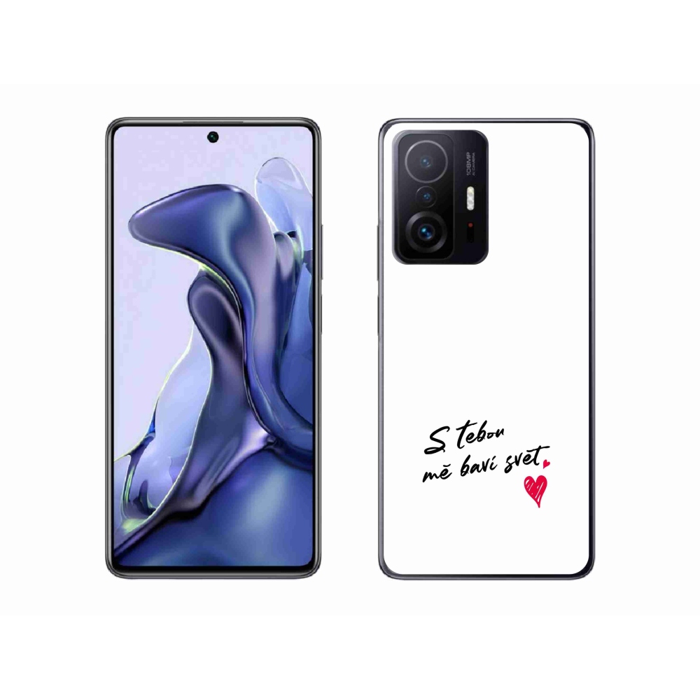 Gélový kryt mmCase na Xiaomi 11T - zamilovaný text 1 biele pozadie
