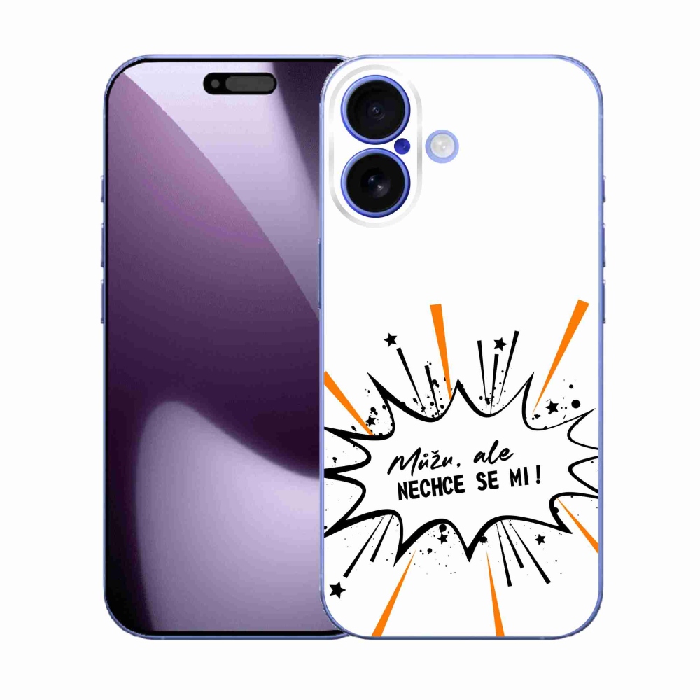 Gélový kryt mmCase na iPhone 17 - vtipný text 11 biele pozadie