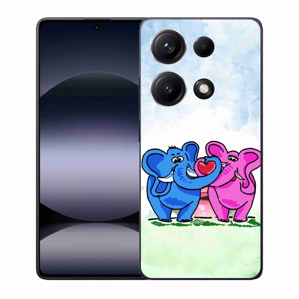 Gélový kryt mmCase na Xiaomi Redmi Note 14S - zamilovaní slony