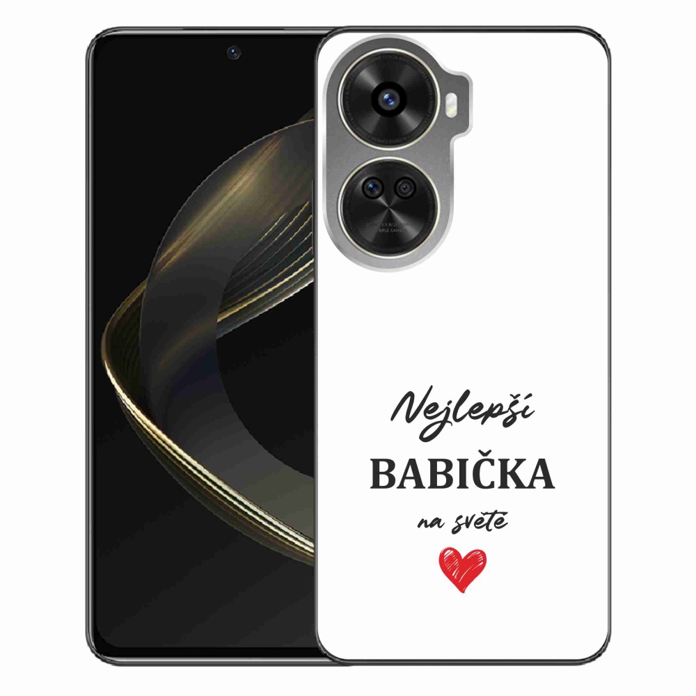 Gélový kryt mmCase na Huawei Nova 12 SE - najlepšia babička 1 biele pozadie