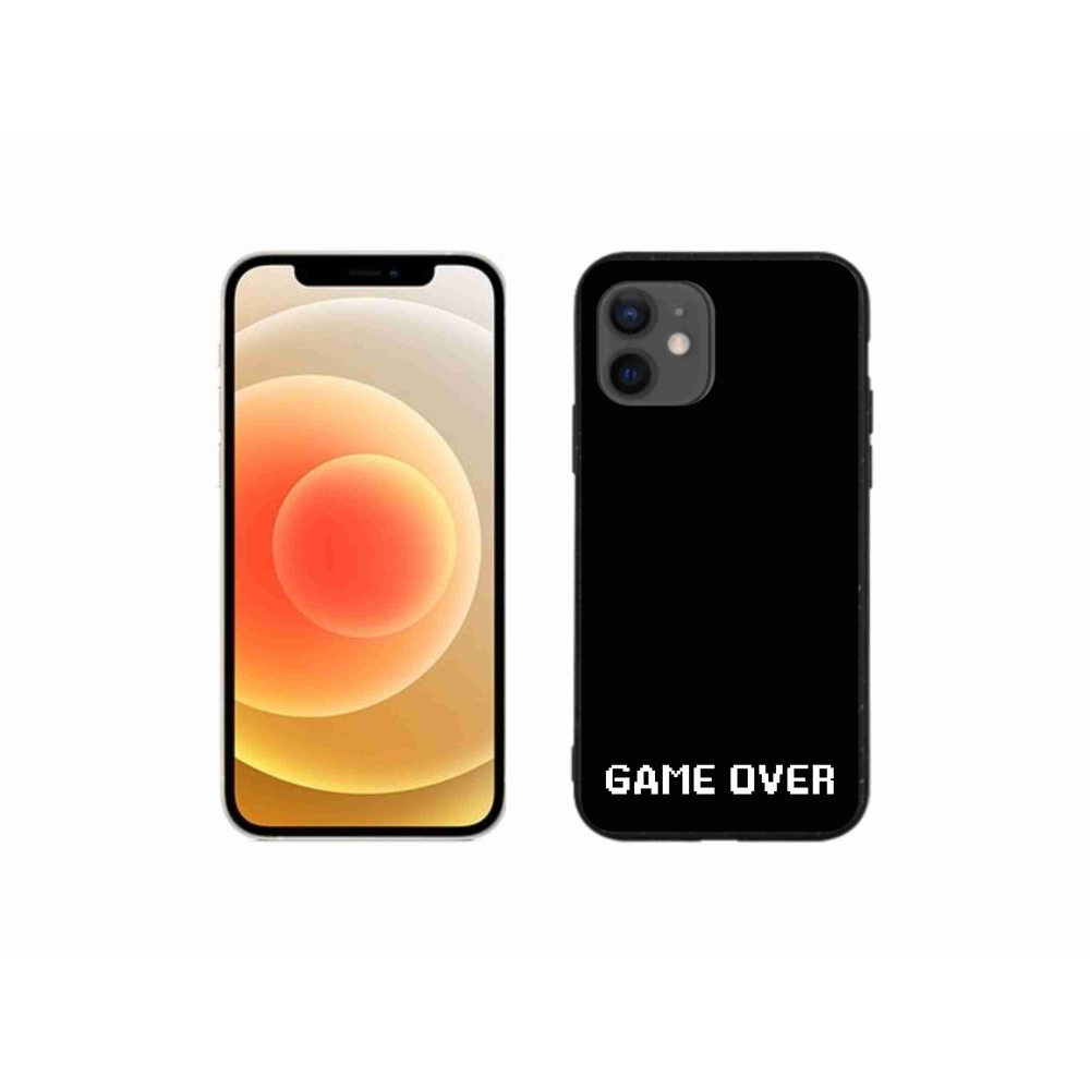 Gélový kryt mmCase na iPhone 12 mini - game over čierne pozadie