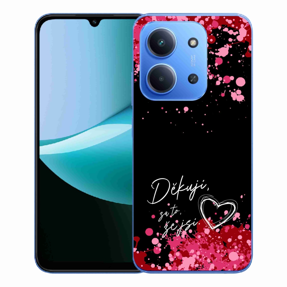 Gélový kryt mmCase na Xiaomi Redmi 15C 4G/5G (173mm) - zamilovaný text 2 čierne pozadie