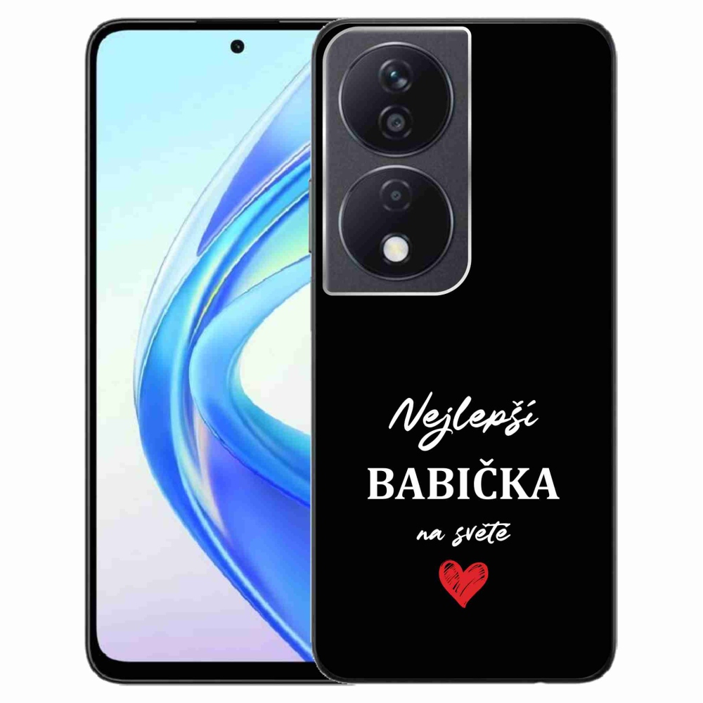 Gélový kryt mmCase na Honor X7b/Honor 90 Smart - najlepšia babička 1 čierne pozadie