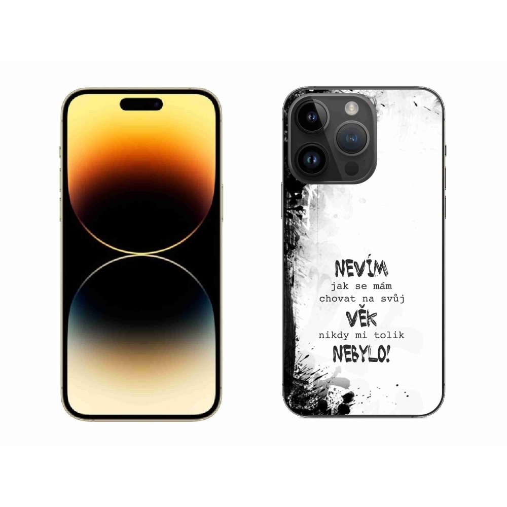 Gélový kryt mmCase na iPhone 14 Pro Max 6.7 - vtipný text 14 biele pozadie