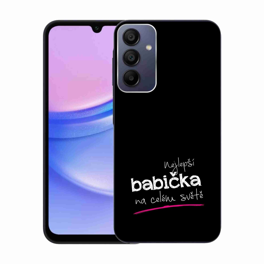 Gélový kryt mmCase na Samsung Galaxy A15 4G/5G - najlepšia babička 4 čierne pozadie