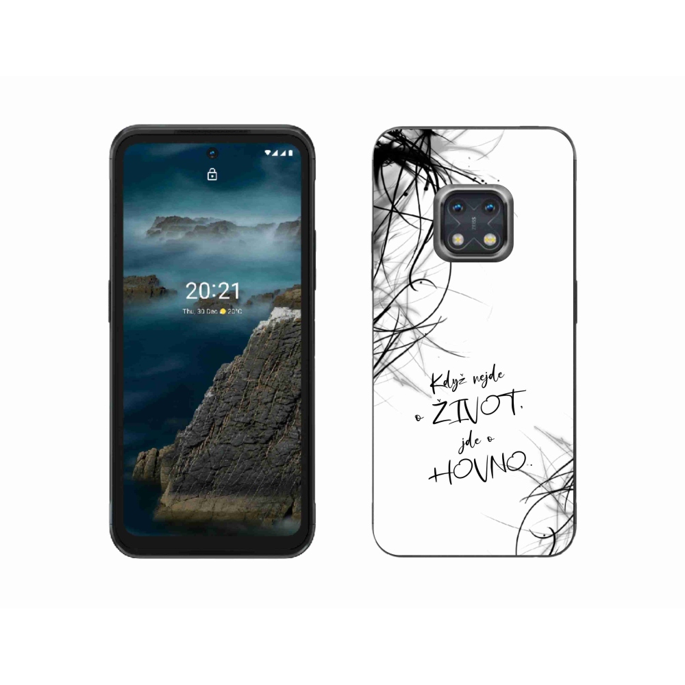 Gélový kryt mmCase na Nokia XR20 - hokej volá biele pozadie