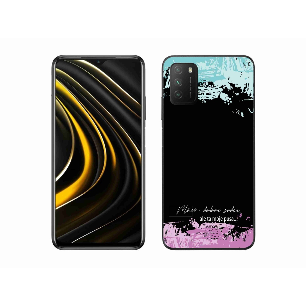 Gélový kryt mmCase na Xiaomi Poco M3 - vtipný text 3 čierne pozadie