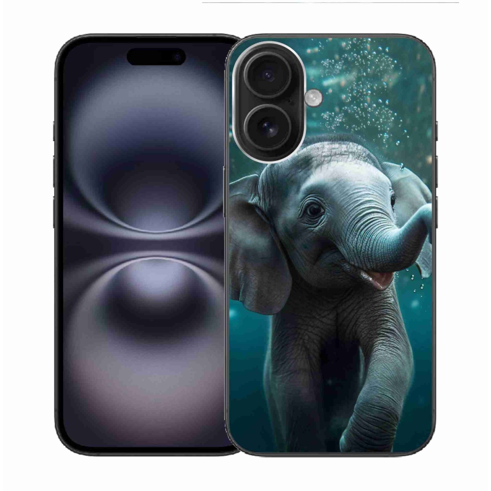 Gélový kryt mmCase na iPhone 16 - sloník pod vodou