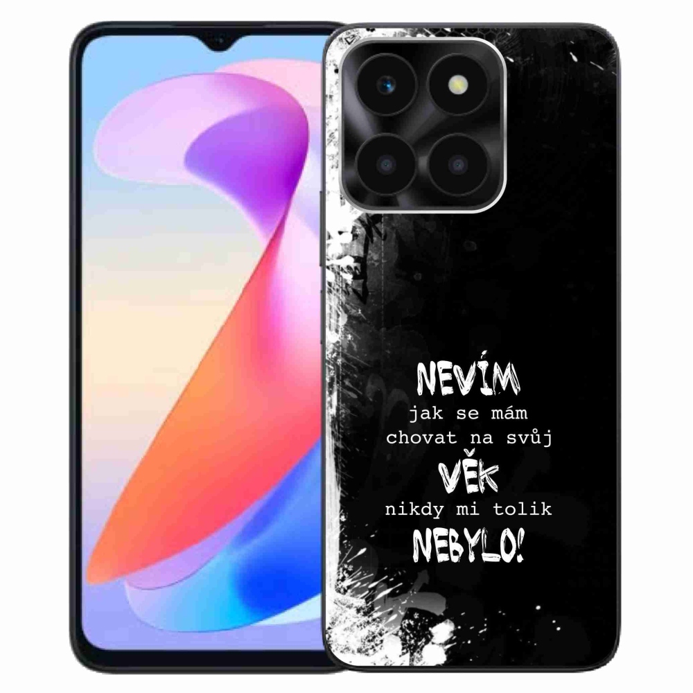 Gélový kryt mmCase na Honor X6a - vtipný text 14 čierne pozadie