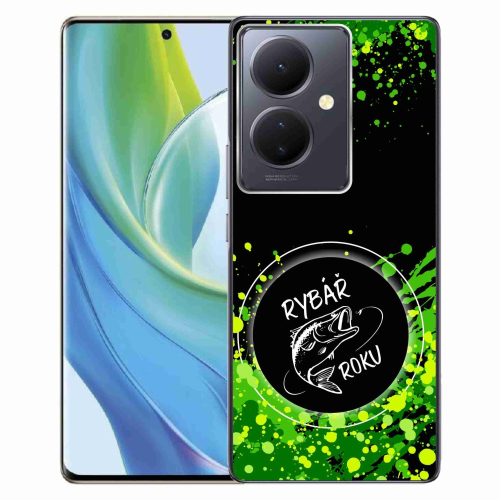 Gélový kryt mmCase na Vivo V29 Lite 5G - rybár roku čierne pozadie