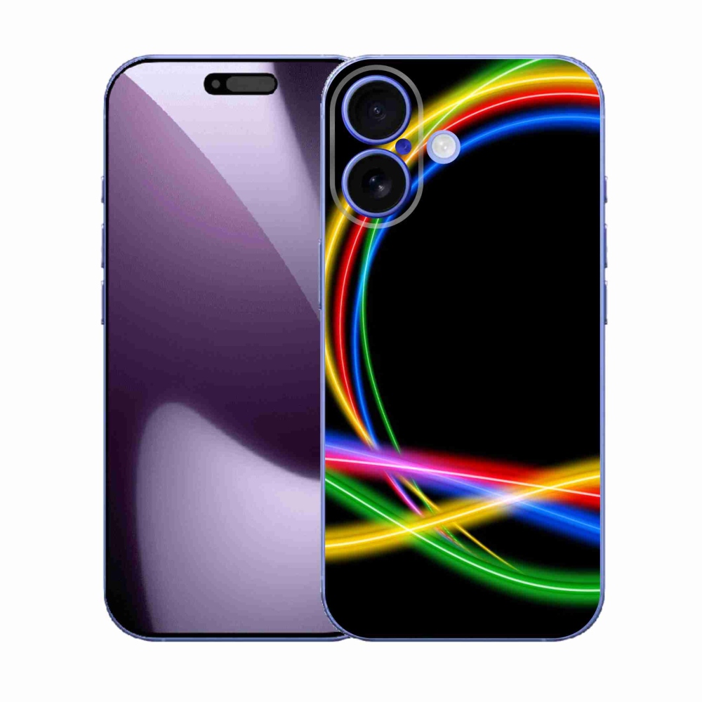 Gélový kryt mmCase na iPhone 17 - neónové kruhy