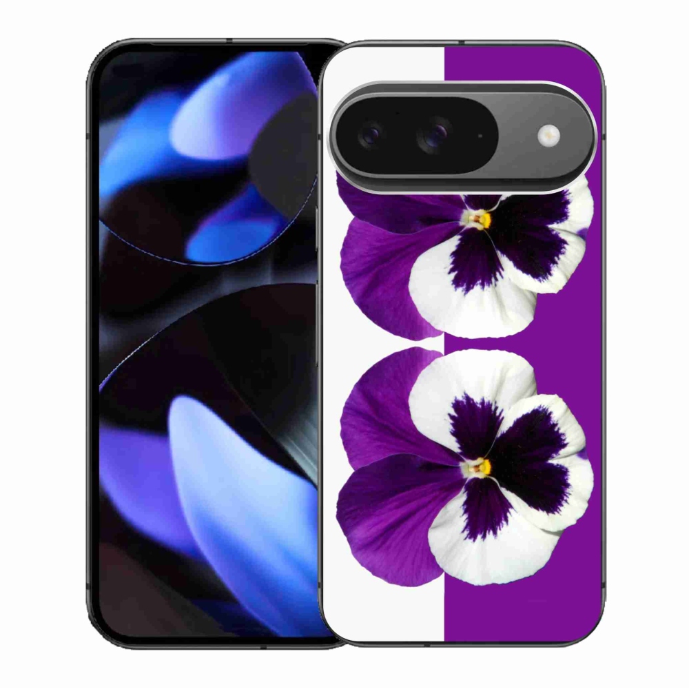 Gélový kryt mmCase na Google Pixel 9/9 Pro - fialovobiely kvet