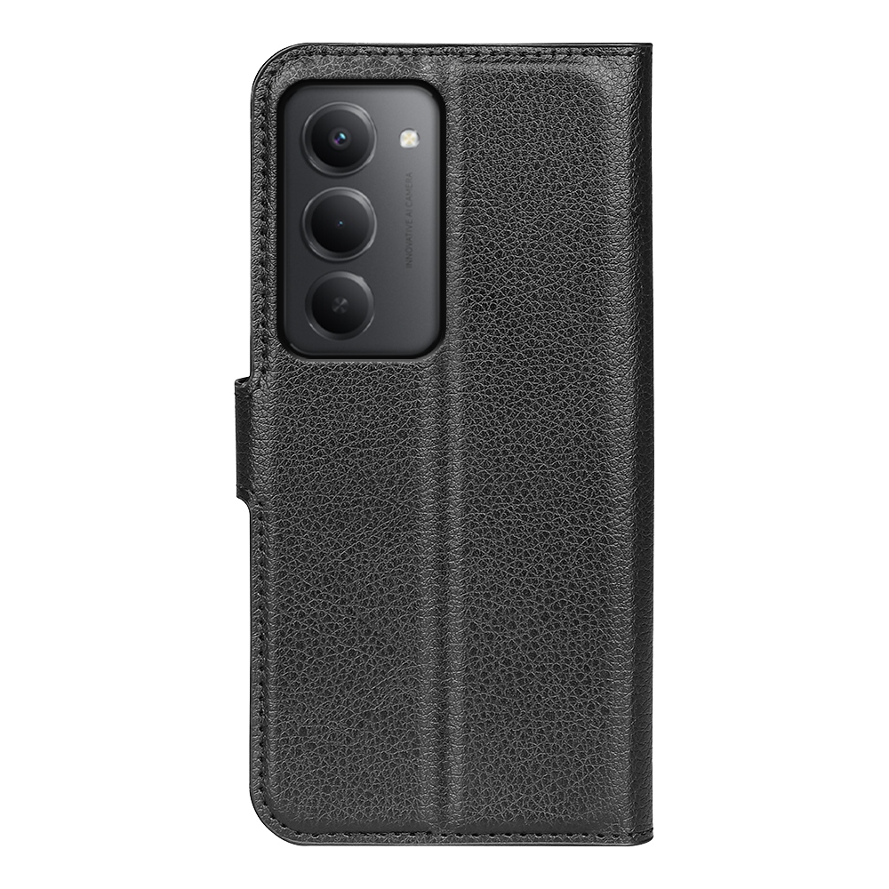 Litchi knižkové púzdro na Xiaomi Redmi 15 4G/5G (171mm) - čierne