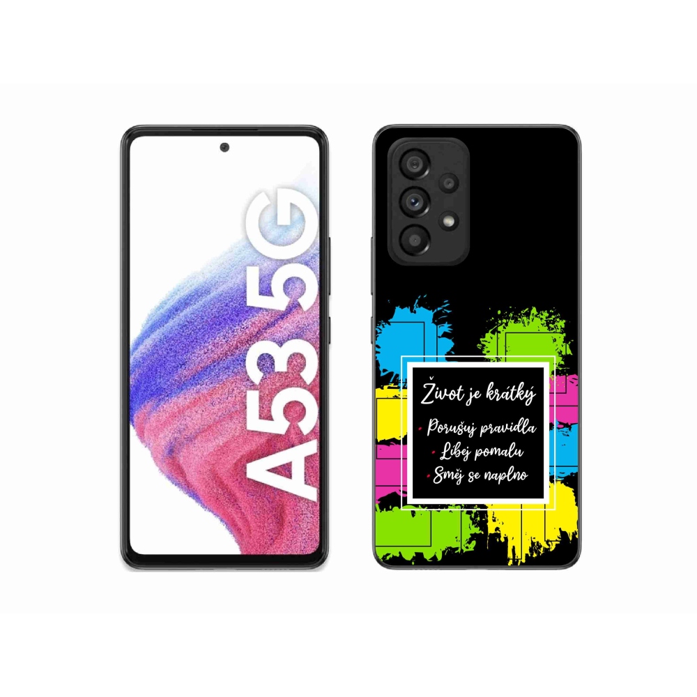 Gélový kryt mmCase na Samsung Galaxy A53 5G - citát 5 čierne pozadie