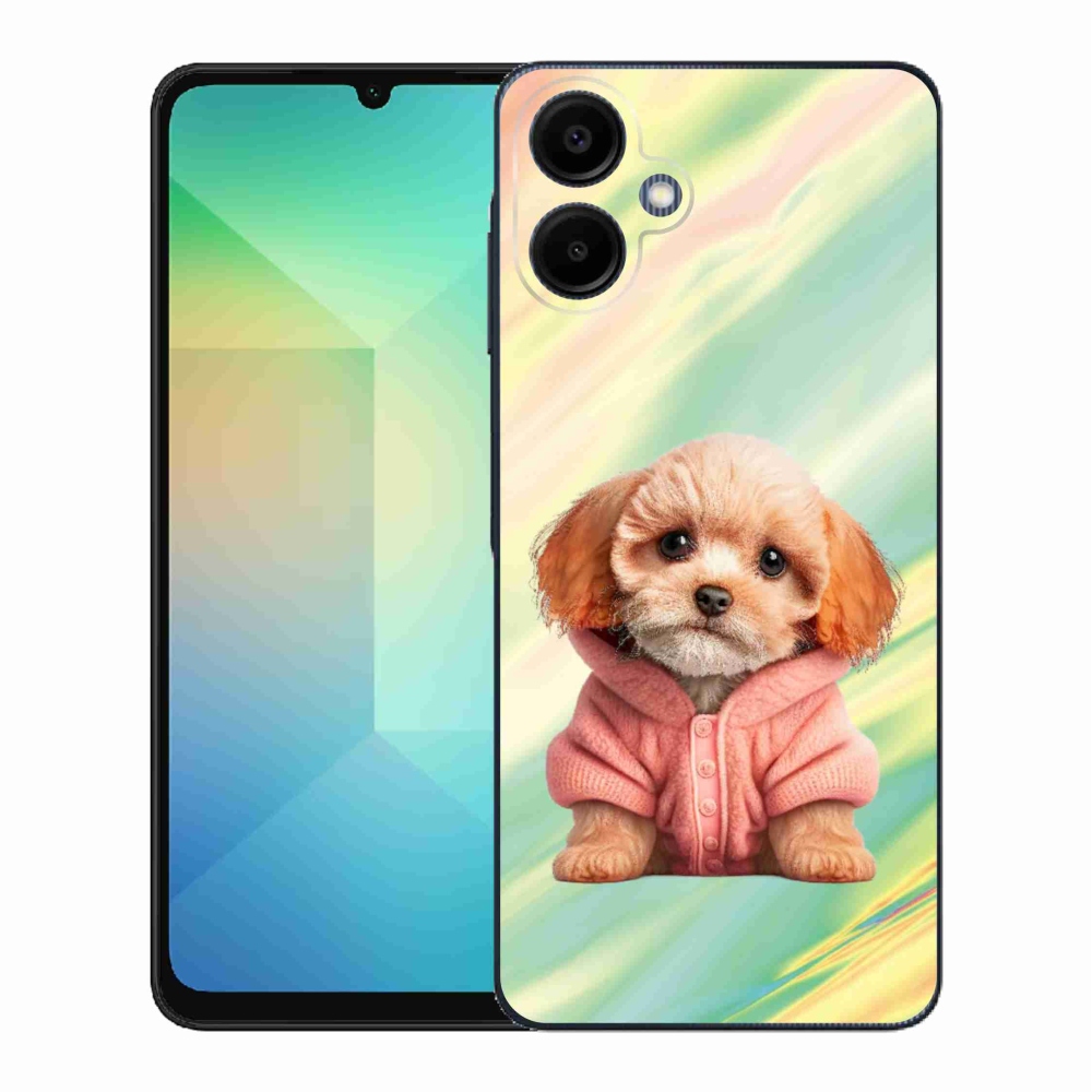 Gélový kryt mmCase na Samsung Galaxy A06 4G - šteňa vo svetri