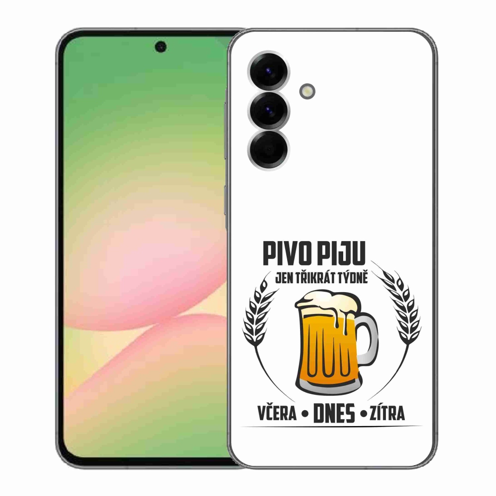 Gélový kryt mmCase na Samsung Galaxy A56 5G - pivný motív biele pozadie