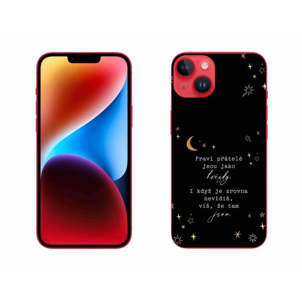 Gélový kryt mmCase na iPhone 14 Plus - citát 6 čierne pozadie