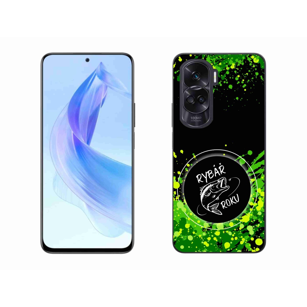 Gélový kryt mmCase na Honor 90 Lite - rybár roku čierne pozadie