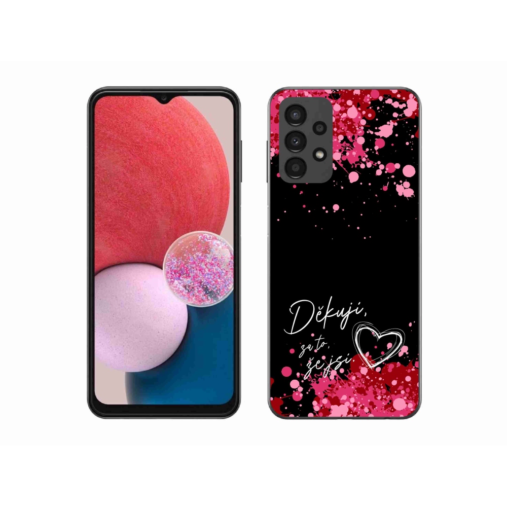 Gélový kryt mmCase na Samsung Galaxy A13 4G - zamilovaný text 2 čierne pozadie