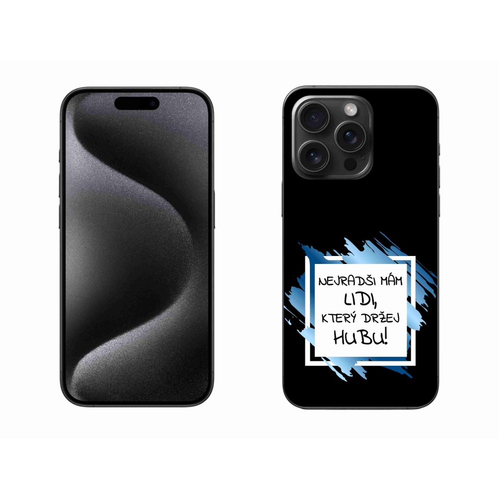 Gélový kryt mmCase na iPhone 15 Pro Max - vtipný text 7 bieločierne pozadie