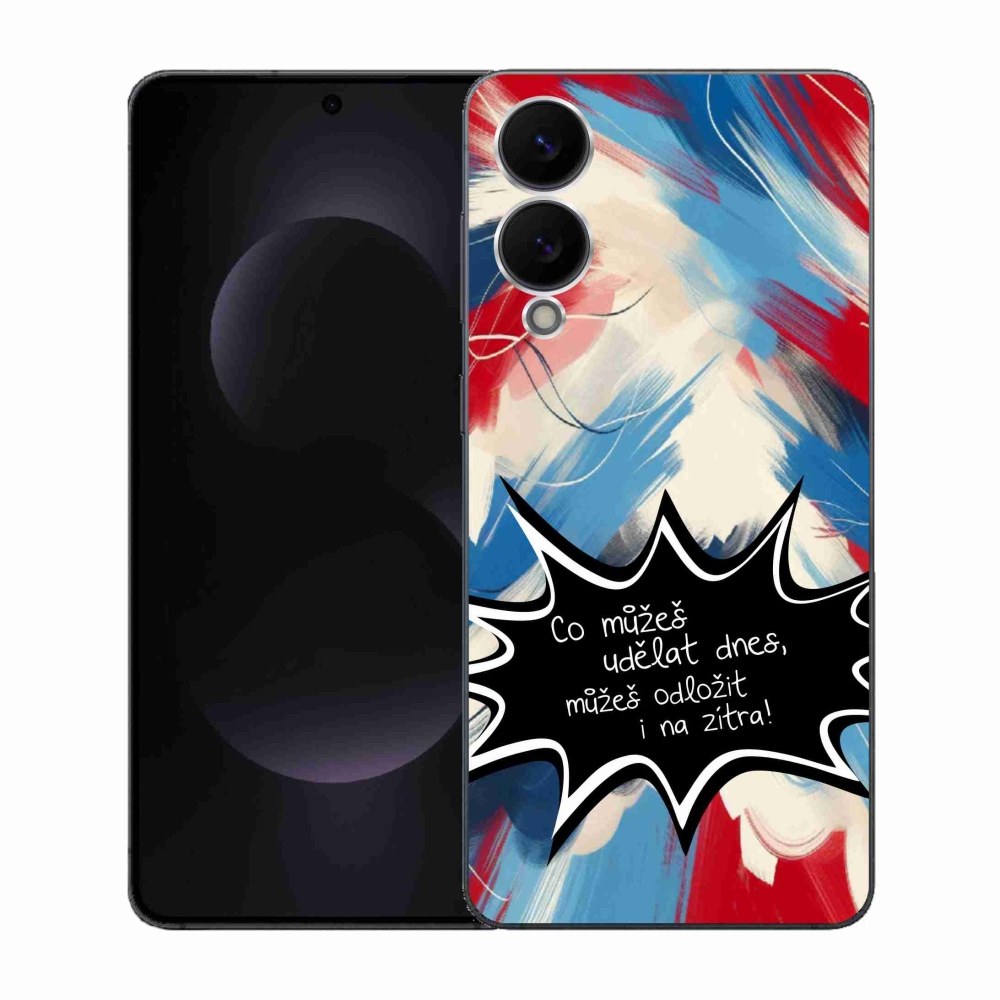 Gélový kryt mmCase na Samsung Galaxy S25 Edge - vtipný text 9 čierne pozadie