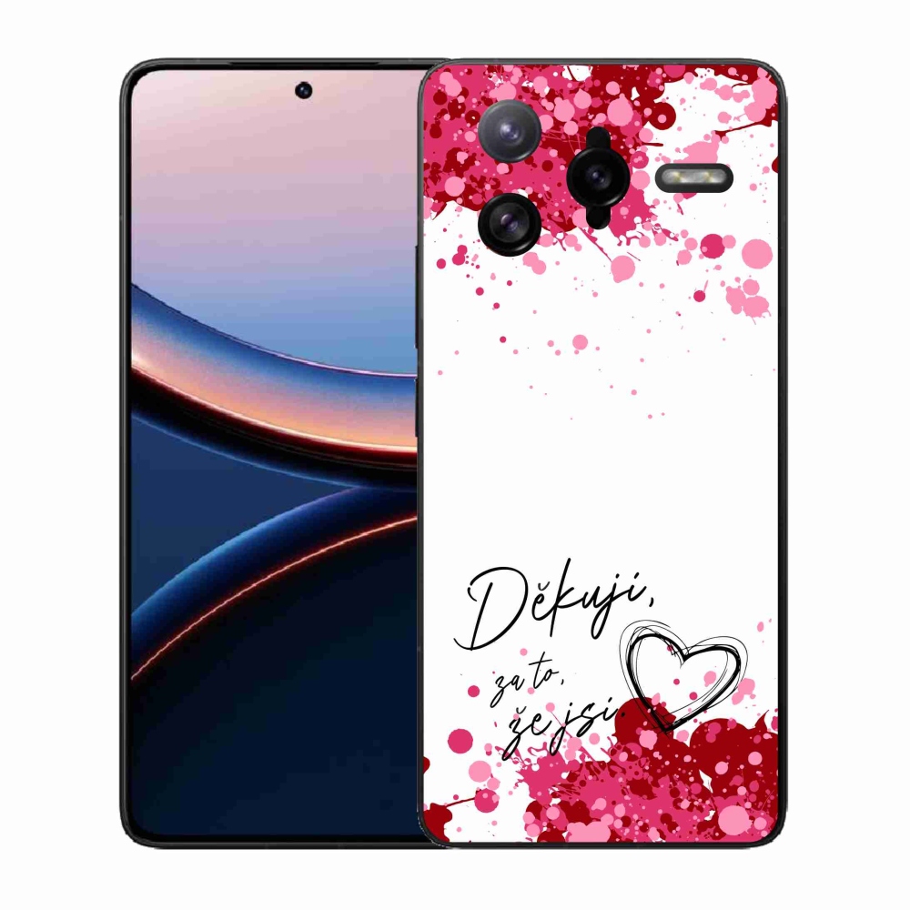 Gélový kryt mmCase na Xiaomi Poco F7 Ultra - zamilovaný text 2 biele pozadie