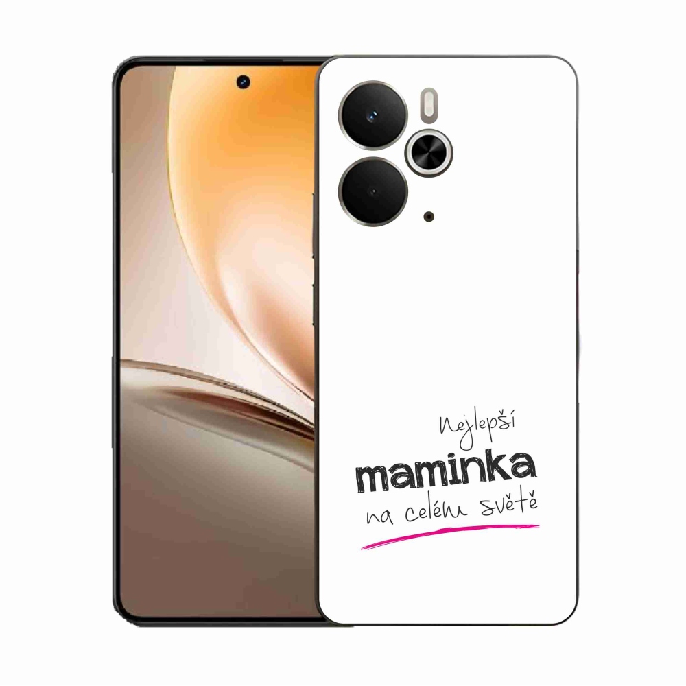 Gélový kryt mmCase na Realme 14 5G - najlepšia mamička 4 biele pozadie